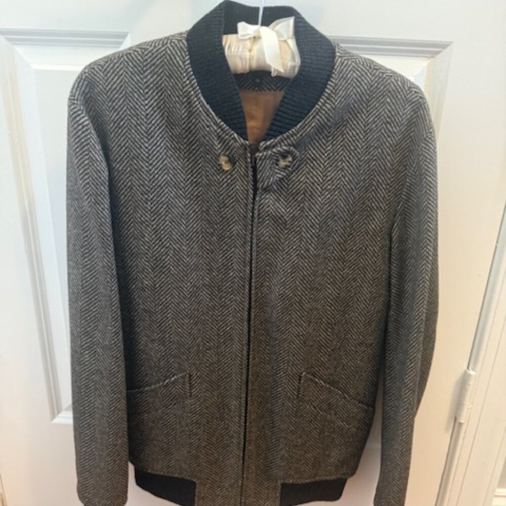 A.P.C. Herringbone Wool Bomber Jacket Brown - mint condition (size XS)